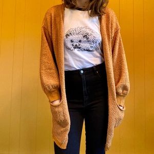Oversized Mustard Cardigan